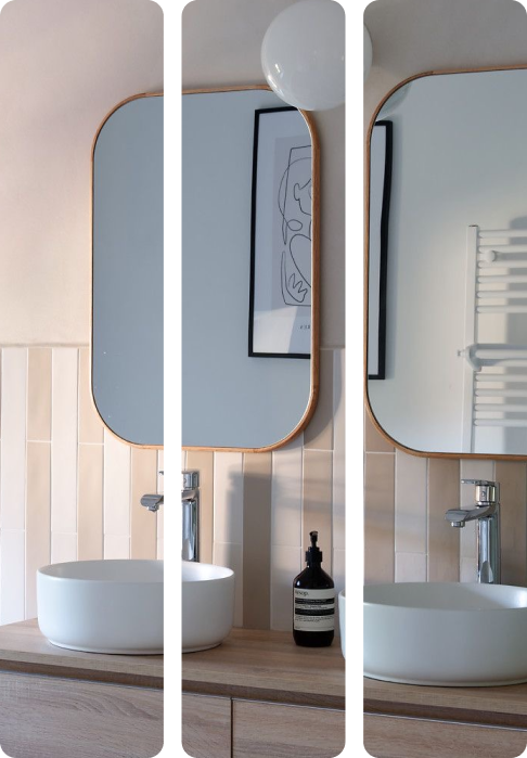 Application de béton ciré dans une salle de bain